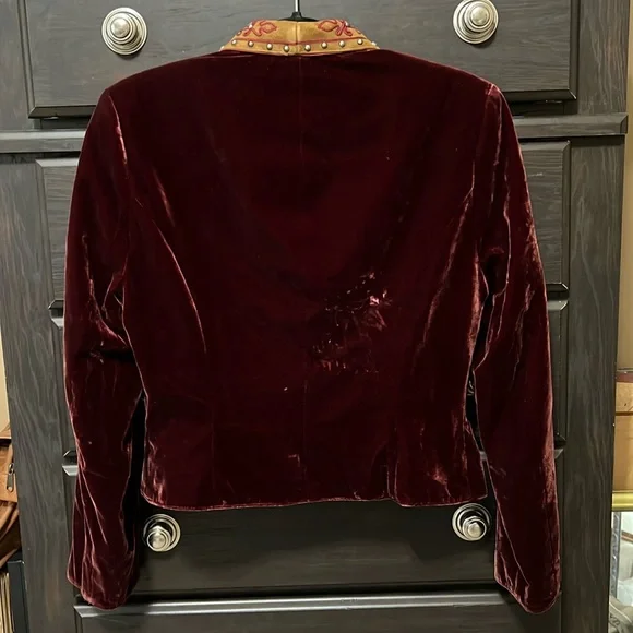 Vintage Double D Ranch Crushed Red Velvet Western Blazer. Women’s Size Small - Picture 2 of 8